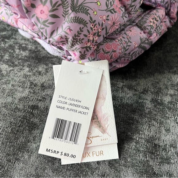 NWT Jessica Simpson Lavender Floral Coat - Picture 8 of 11